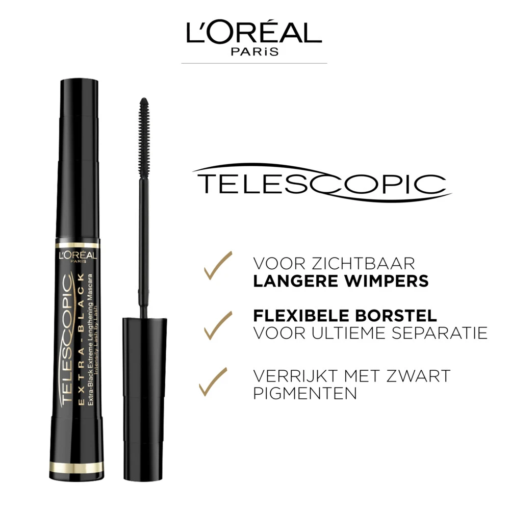 L'Oreal Lu0027Oréal Telescopic Carbon Black Mascara 5 L'Oreal Lu0027Oréal Telescopic Carbon Black Mascara - Afbeelding 3